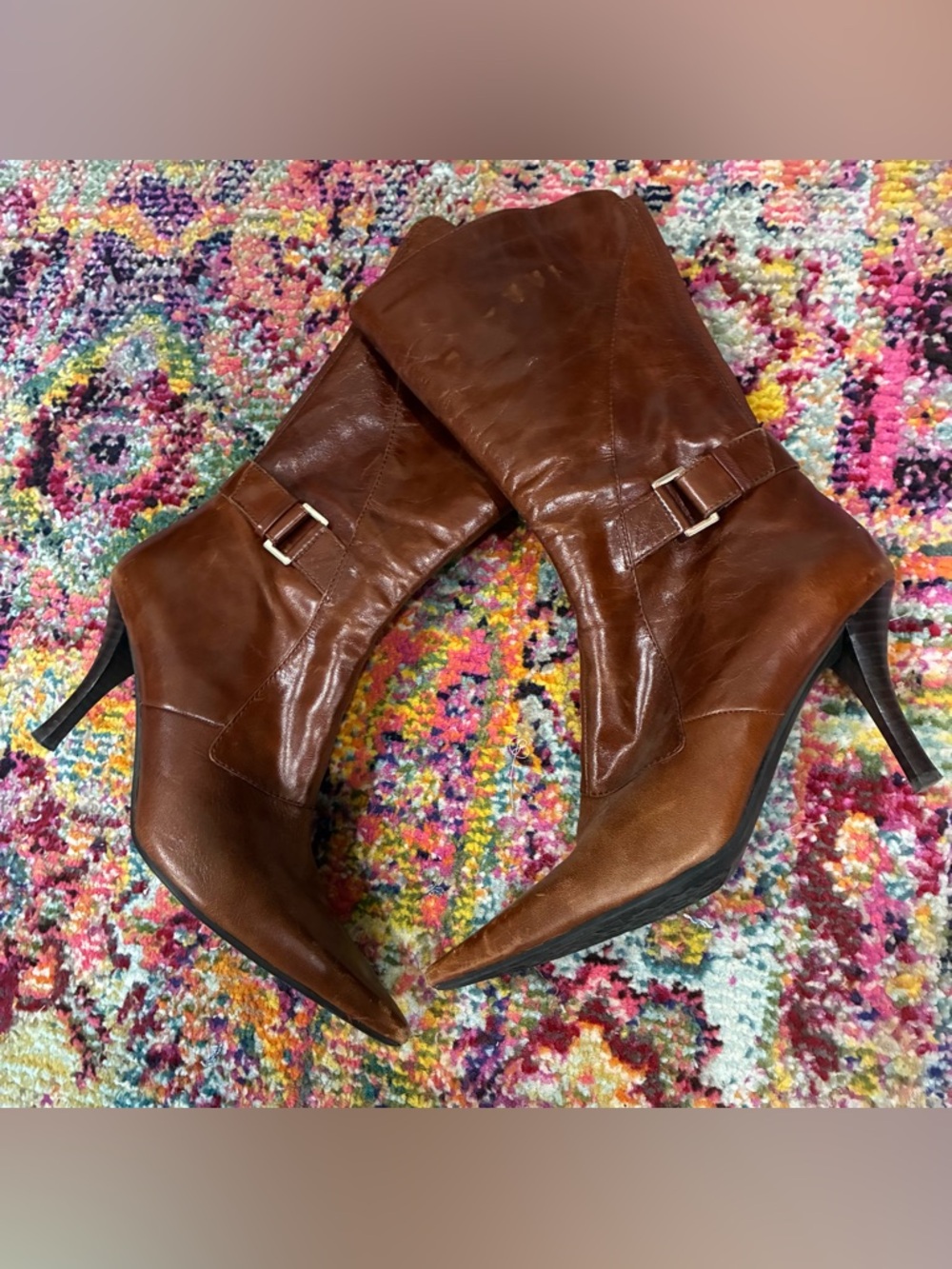 Nine West Leather Heel Boots - Like New